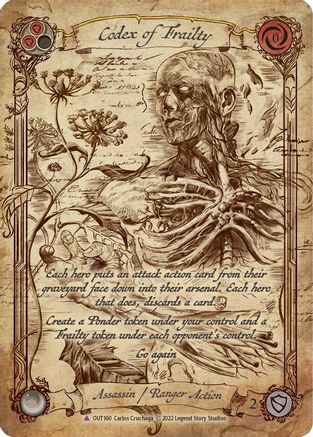 Image of Codex of Frailty (Marvel Cold Foil) [OUT160] (Outsiders)  Cold Foil