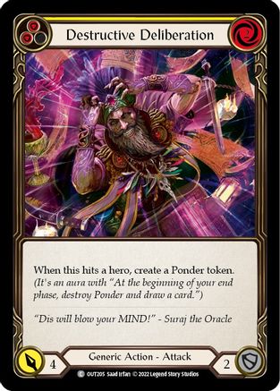 Image of Destructive Deliberation (Yellow) [OUT205] (Outsiders)  Rainbow Foil