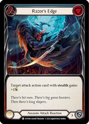 Image of Razor's Edge (Blue) [OUT044] (Outsiders)  Rainbow Foil