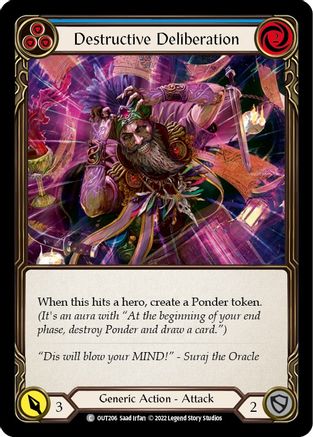 Image of Destructive Deliberation (Blue) [OUT206] (Outsiders)  Rainbow Foil
