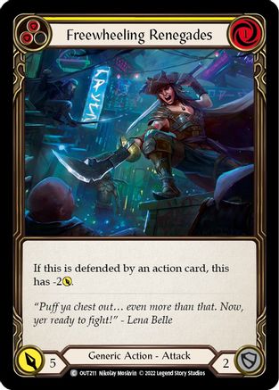 Image of Freewheeling Renegades (Yellow) [OUT211] (Outsiders)  Rainbow Foil