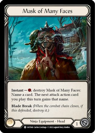 Image of Mask of Many Faces [OUT049] (Outsiders)  Rainbow Foil