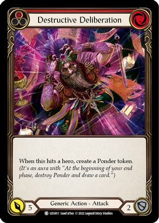 Image of Destructive Deliberation (Red) [UZU011] (Outsiders Uzuri Blitz Deck)