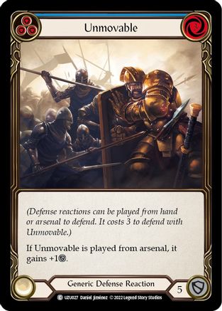 Image of Unmovable (Blue) [UZU027] (Outsiders Uzuri Blitz Deck)