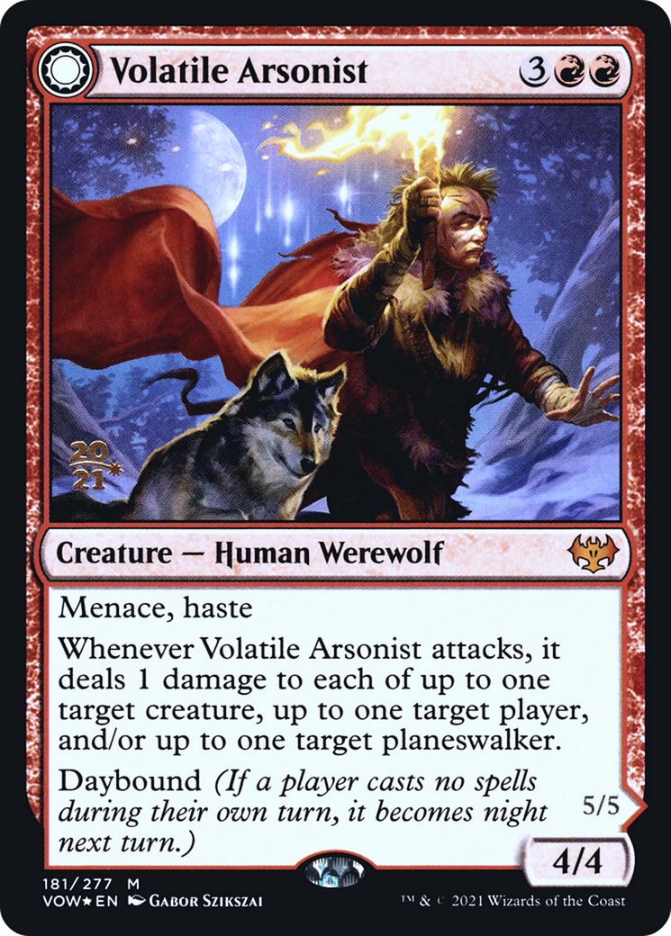 Image of Volatile Arsonist // Dire-Strain Anarchist [Innistrad: Crimson Vow Prerelease Promos]