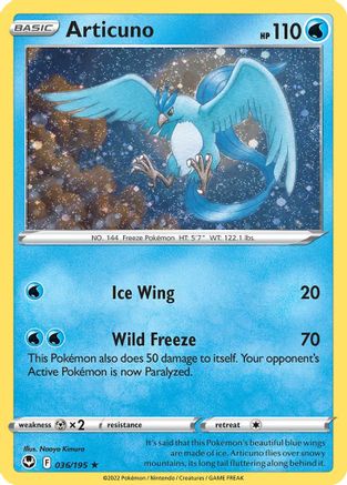 Image of Articuno (036/195) (Cosmos Holo) [Sword & Shield: Base Set]