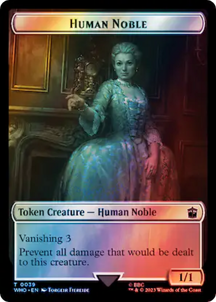 Image of Human Noble // Beast Double-Sided Token (Surge Foil) [Doctor Who Tokens]