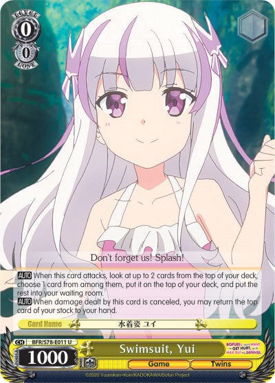 Image of Swimsuit, Yui (BFR/S78-E011 U) [BOFURI: I Don't Want to Get Hurt, so I'll Max Out My Defense]