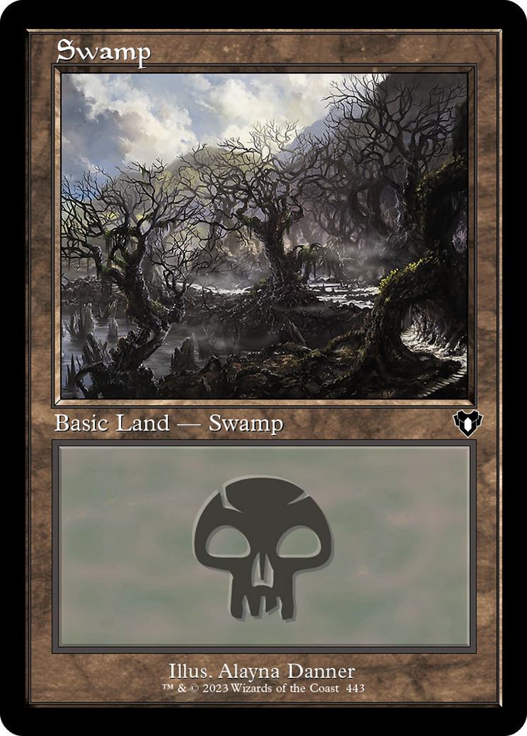 Image of Swamp (443) (Retro) [Commander Masters]