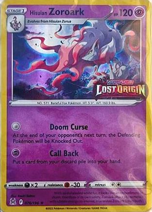 Image of Hisuian Zoroark (076/196) (Lost Origin Stamp) [Sword & Shield: Lost Origin]