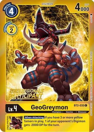 Image of GeoGreymon [BT2-035] (2023 Regionals Participant) [Release Special Booster Promos]