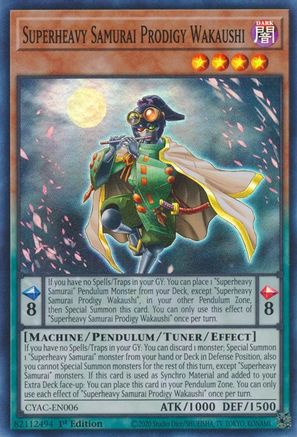 Image of Superheavy Samurai Prodigy Wakaushi [CYAC-EN006] Super Rare