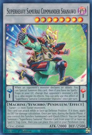 Image of Superheavy Samurai Commander Shanawo [CYAC-EN040] Super Rare