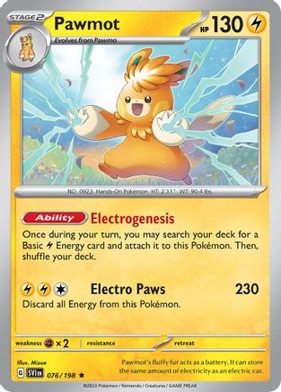 Image of Pawmot (076/198) (Theme Deck Exclusive) [Scarlet & Violet: Base Set]
