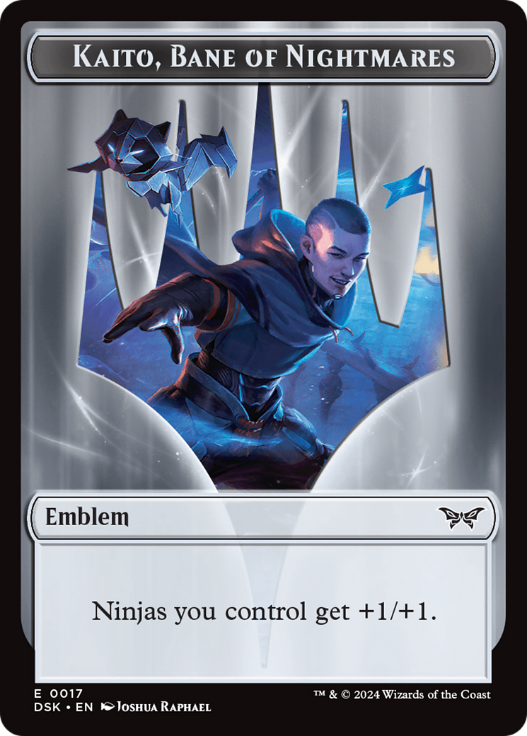 Image of Emblem - Kaito, Bane of Nightmares [Duskmourn: House of Horror Tokens]