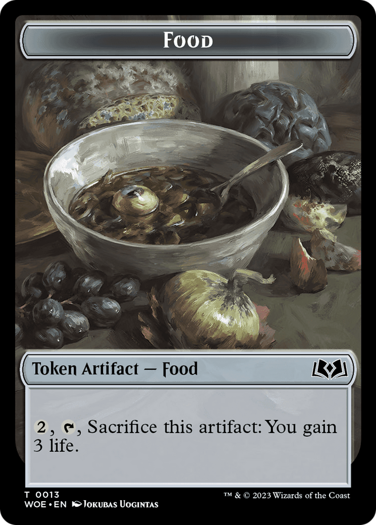 Image of Knight // Food (0013) Double-Sided Token [Wilds of Eldraine Tokens]