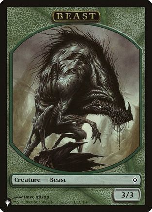 Image of Beast // Liliana, Defiant Necromancer Emblem Double-Sided Token [Secret Lair: From Cute to Brute Tokens]