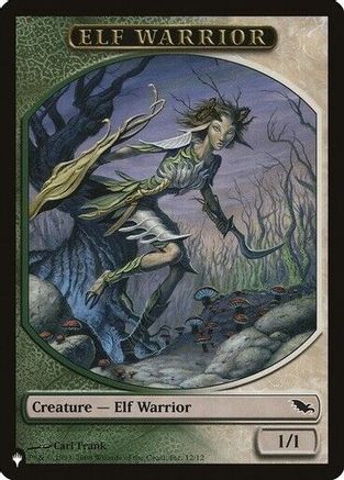 Image of Elf Warrior // Tibalt, Cosmic Impostor Emblem Double-Sided Token [Secret Lair: From Cute to Brute Tokens]