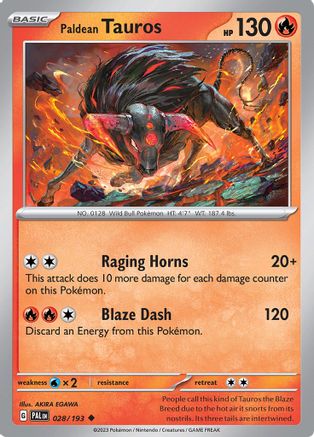 Image of Paldean Tauros (028/193) [Scarlet & Violet: Paldea Evolved]