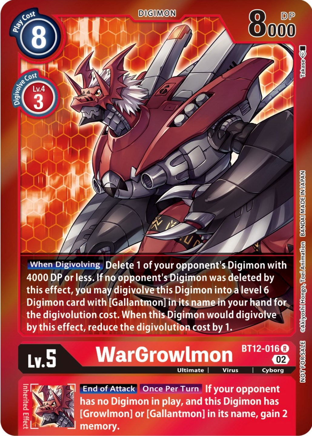 Image of WarGrowlmon [BT12-016] (Tamer Party -Special-) [Across Time Promos]