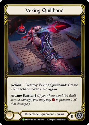 Image of Vexing Quillhand (Golden) [FAB080] (Promo)  Cold Foil
