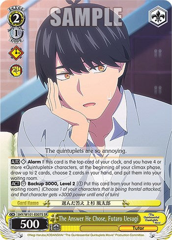 Image of The Answer He Chose, Futaro Uesugi (5HY/W101-E007S SR) [The Quintessential Quintuplets Movie]