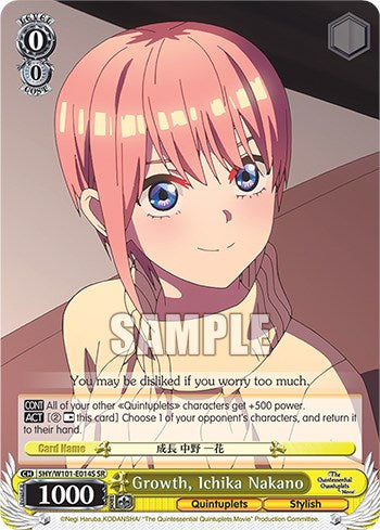 Image of Growth, Ichika Nakano (5HY/W101-E014S SR) [The Quintessential Quintuplets Movie]