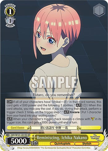 Image of Reminiscing, Ichika Nakano (5HY/W101-E019S SR) [The Quintessential Quintuplets Movie]