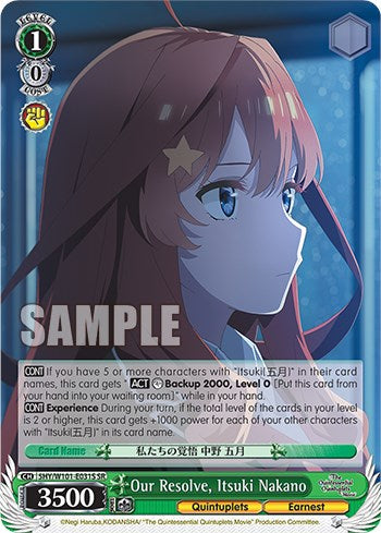 Image of Our Resolve, Itsuki Nakano (5HY/W101-E031S SR) [The Quintessential Quintuplets Movie]