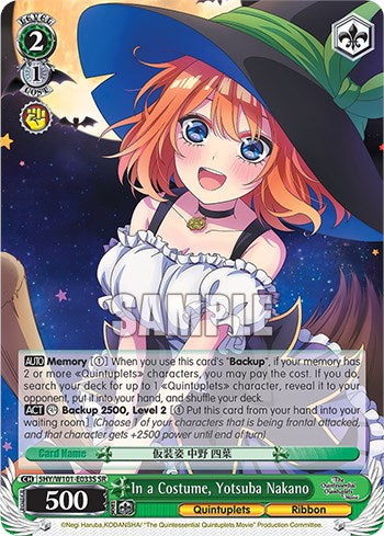 Image of In a Costume, Yotsuba Nakano (5HY/W101-E033S SR) [The Quintessential Quintuplets Movie]