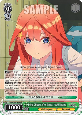 Image of Being Diligent After School, Itsuki Nakano (5HY/W101-E040 C) [The Quintessential Quintuplets Movie]