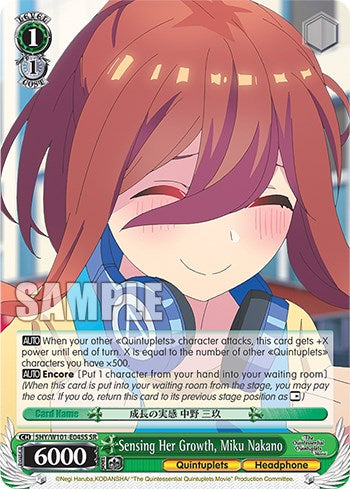 Image of Sensing Her Growth, Miku Nakano (5HY/W101-E045S SR) [The Quintessential Quintuplets Movie]