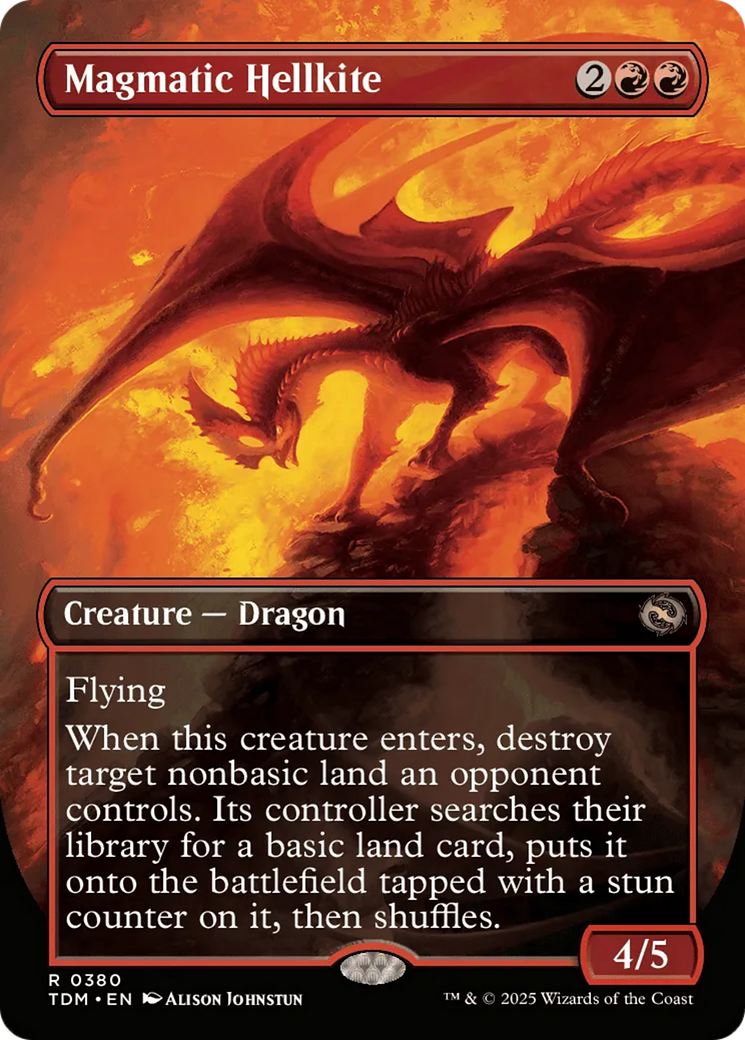 Image of Magmatic Hellkite (Borderless) [Tarkir: Dragonstorm]