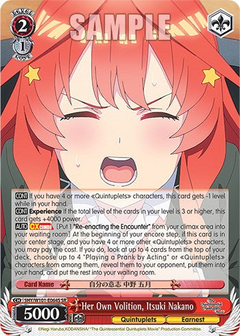 Image of Her Own Volition, Itsuki Nakano (5HY/W101-E064S SR) [The Quintessential Quintuplets Movie]