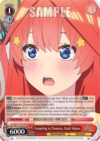 Image of Competing in Closeness, Itsuki Nakano (5HY/W101-E072S SR) [The Quintessential Quintuplets Movie]