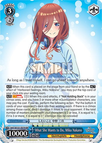 Image of What She Wants to Do, Miku Nakano (5HY/W101-E079 RR) [The Quintessential Quintuplets Movie]