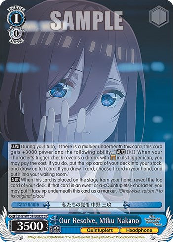 Image of Our Resolve, Miku Nakano (5HY/W101-E083S SR) [The Quintessential Quintuplets Movie]