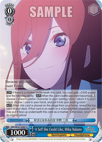 Image of A Self She Could Like, Miku Nakano (5HY/W101-E087 U) [The Quintessential Quintuplets Movie]