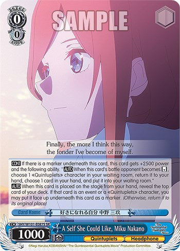 Image of A Self She Could Like, Miku Nakano (5HY/W101-E087S SR) [The Quintessential Quintuplets Movie]