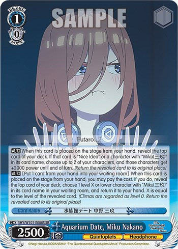 Image of Aquarium Date, Miku Nakano (5HY/W101-E088S SR) [The Quintessential Quintuplets Movie]