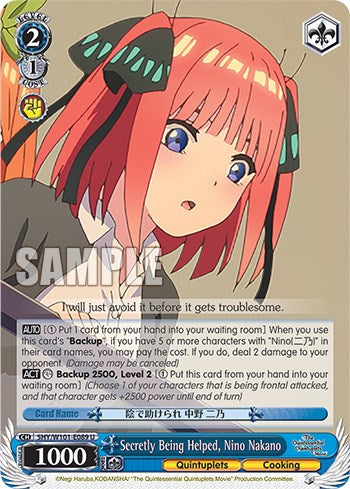 Image of Secretly Being Helped, Nino Nakano (5HY/W101-E089 U) [The Quintessential Quintuplets Movie]