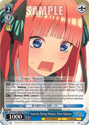 Image of Secretly Being Helped, Nino Nakano (5HY/W101-E089S SR) [The Quintessential Quintuplets Movie]