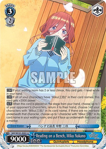 Image of Reading on a Bench, Miku Nakano (5HY/W101-E091 U) [The Quintessential Quintuplets Movie]