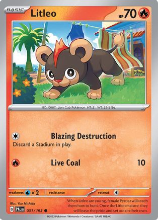 Image of Litleo (031/193) [Scarlet & Violet: Paldea Evolved]