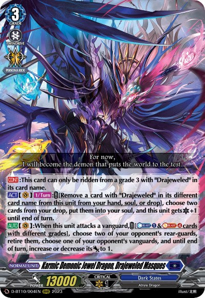 Image of Karmic Demonic Jewel Dragon, Drajeweled Masques (D-BT10/004EN) [Dragon Masquerade]