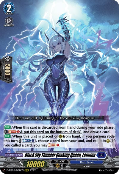 Image of Black Sky Thunder Quaking Queen, Leimina (D-BT10/006EN) [Dragon Masquerade]
