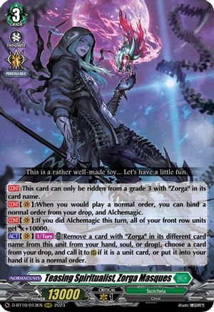 Image of Teasing Spiritualist, Zorga Masques (D-BT10/013EN) [Dragon Masquerade]