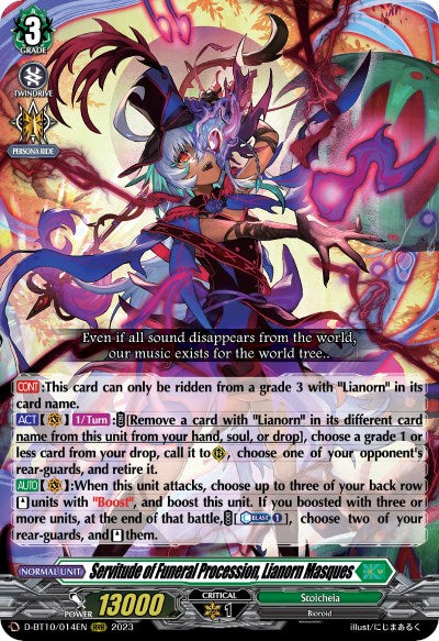 Image of Servitude of Funeral Procession, Lianorn Masques (D-BT10/014EN) [Dragon Masquerade]