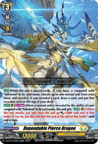 Image of Dependable Pierce Dragon (D-BT10/028EN) [Dragon Masquerade]