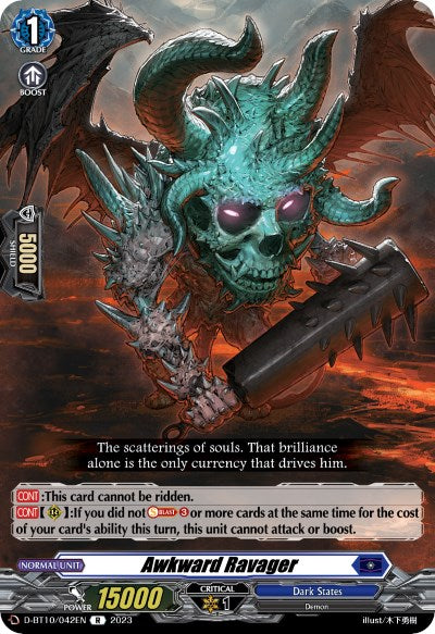 Image of Awkward Ravager (D-BT10/042EN) [Dragon Masquerade]